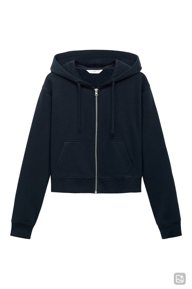 Shrunken Zip Hoodie, Alternate, color, NAVY