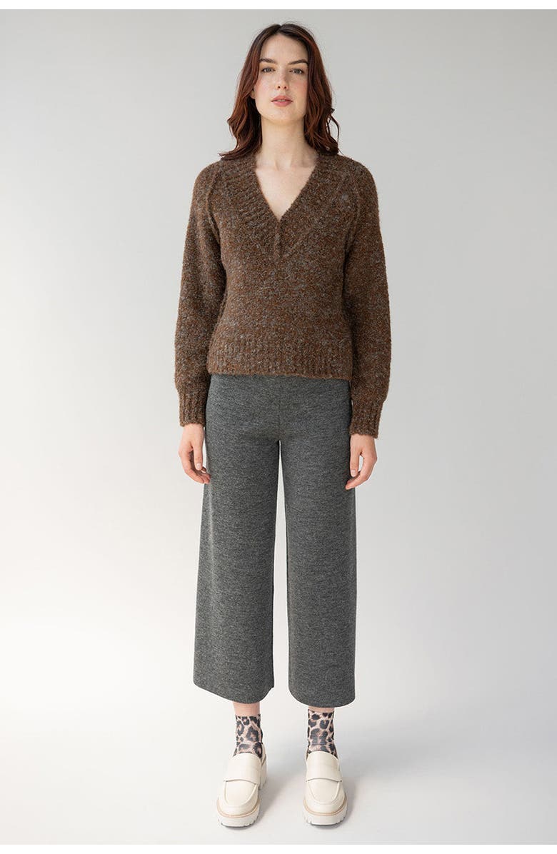 SSKEIN V Neck Boucle Pullover, Alternate, color, 