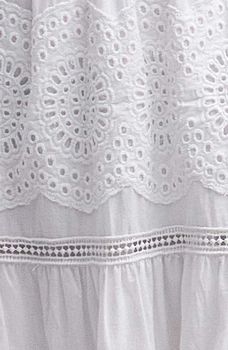 Barbour Joanne Eyelet Embroidered Tiered Cotton Midi Dress, Alternate, color, 