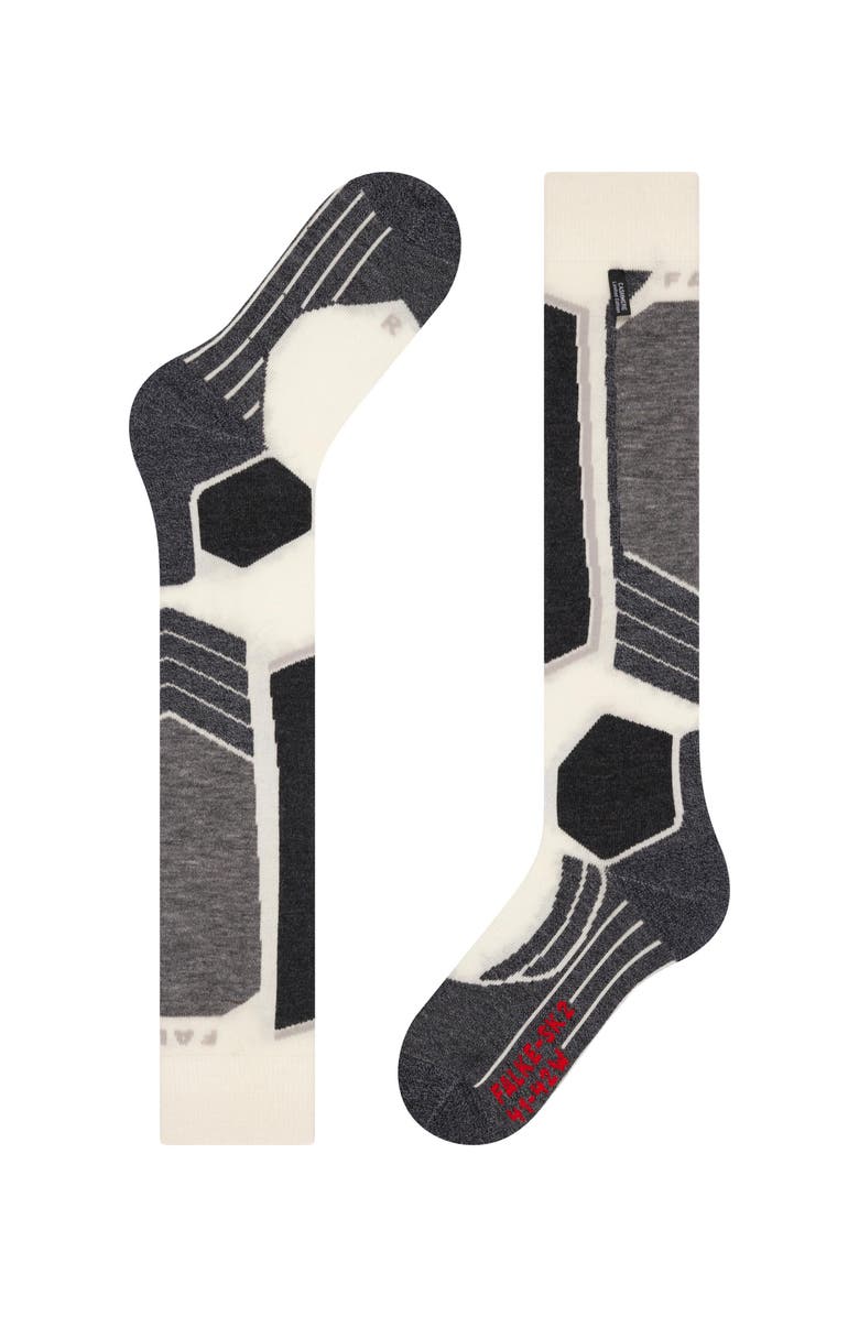 Falke SK2 Intermediate Cashmere Ski Socks, Alternate, color, Woolwhite
