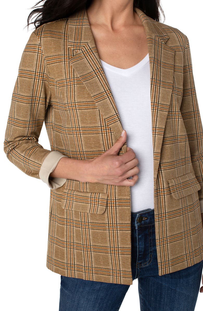 Liverpool Los Angeles Plaid Boyfriend Blazer, Alternate, color,