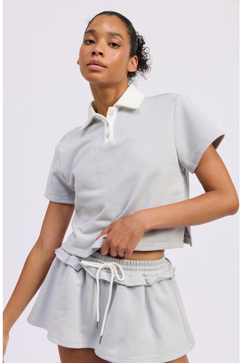 Rosalie Polo Shirt, Alternate, color, LIGHT BLUE WHITE