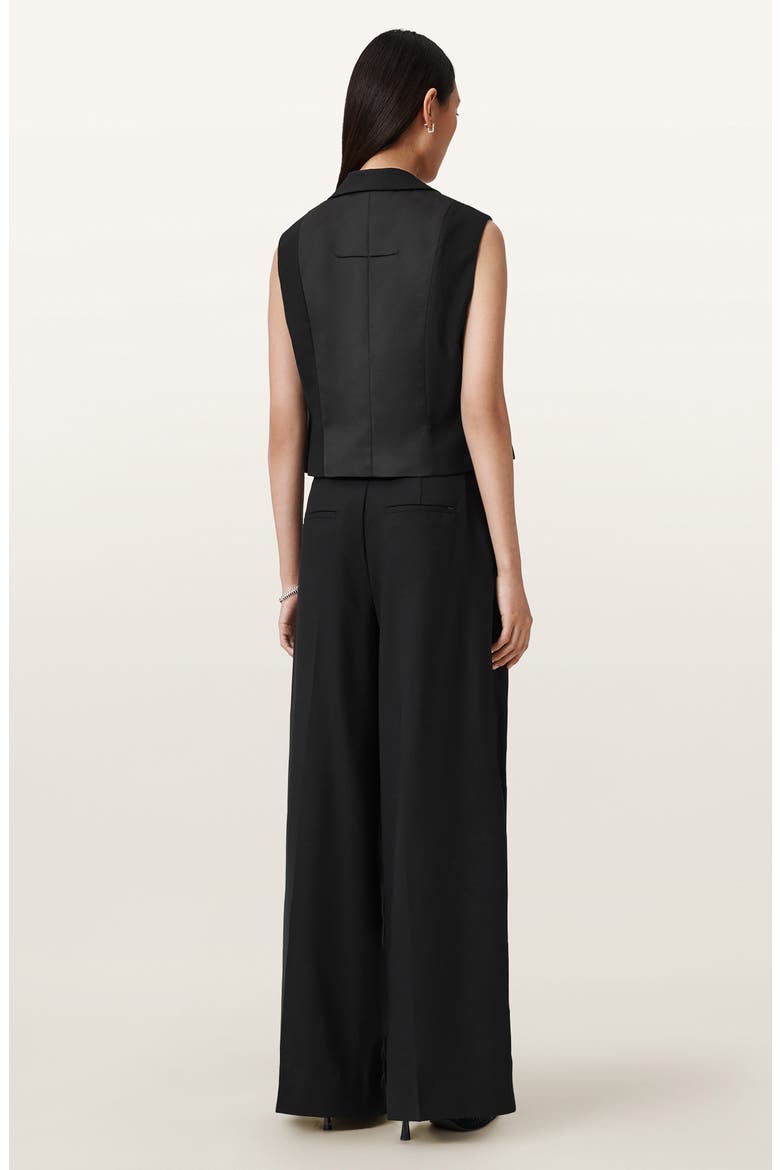 Noa Stretch Wool Blend Wide Leg Pants, Alternate, color, BLACK