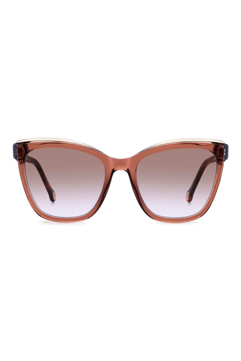 55mm Cat Eye Sunglasses, Main, color, BROWN PINK GRAD