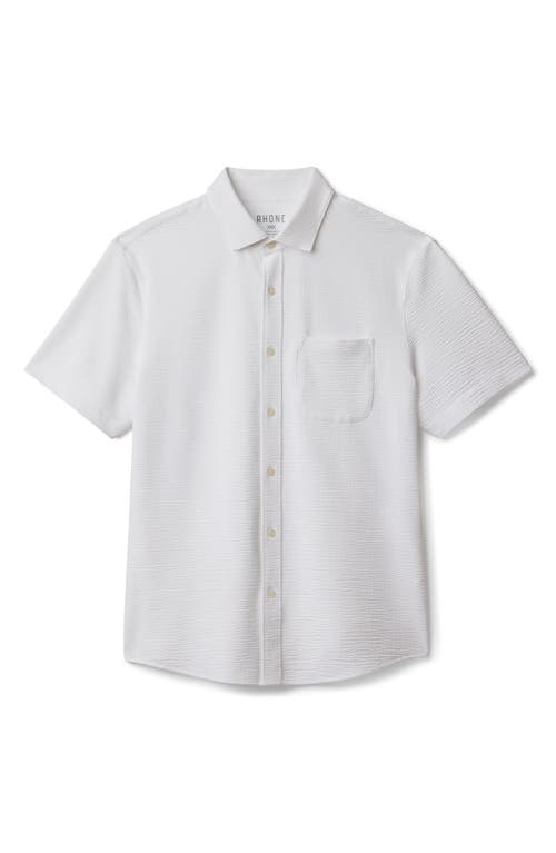 Rhone Commuter Seersucker Regular Fit Short Sleeve Shirt In White