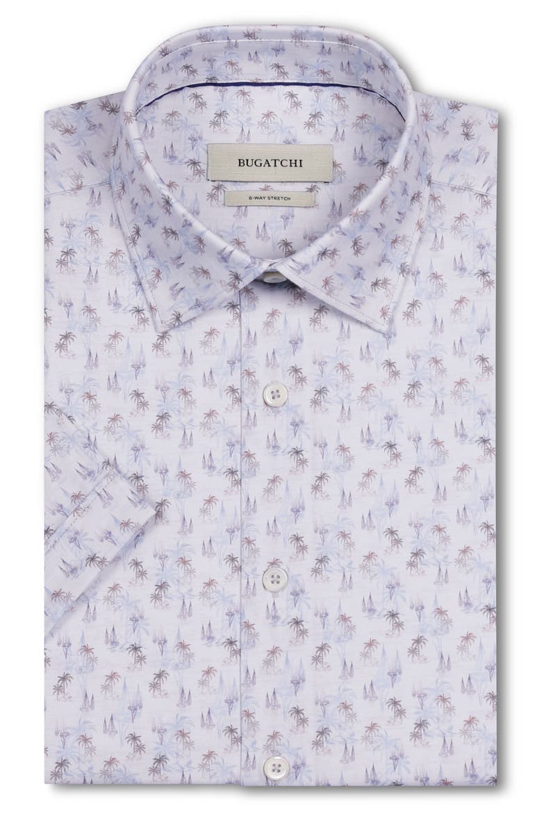 Miles OoohCotton® Tropical Sail Boat Print Short Sleeve Button-Up Shirt, Alternate, color, AIR BLUE