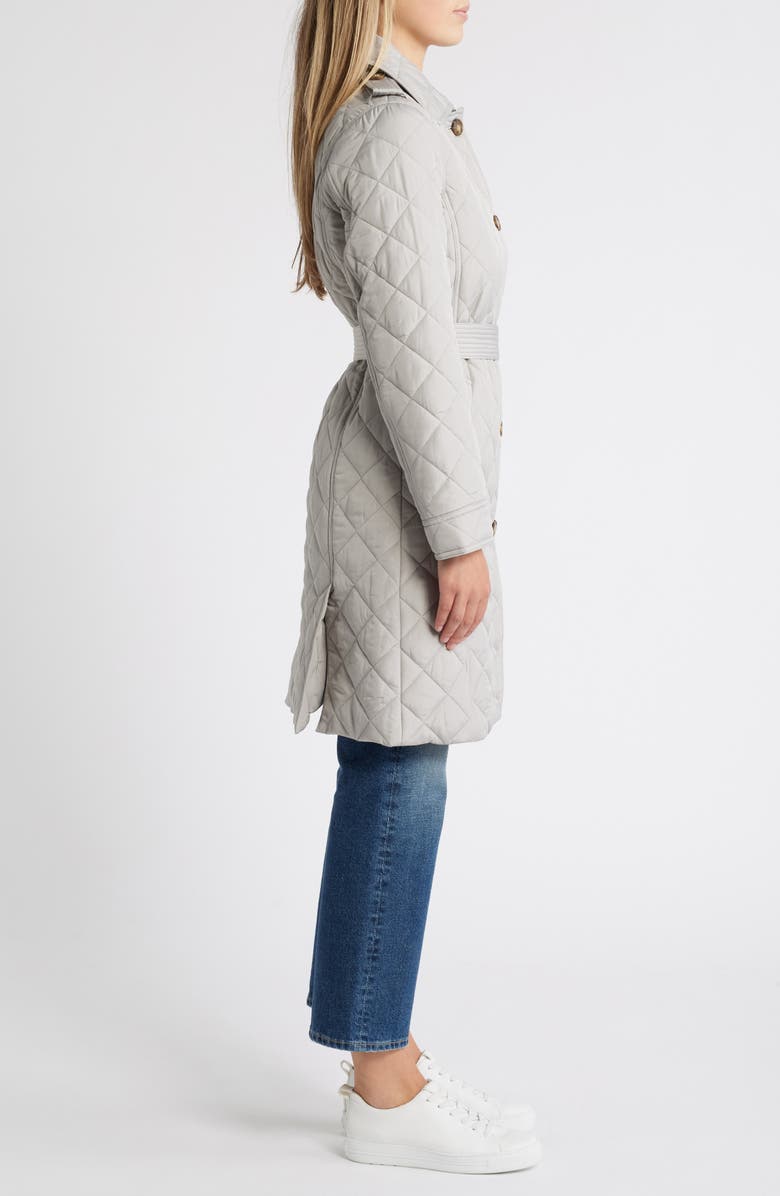 Lucky Brand Quilted Belted Trench, Alternate, color, Stone
