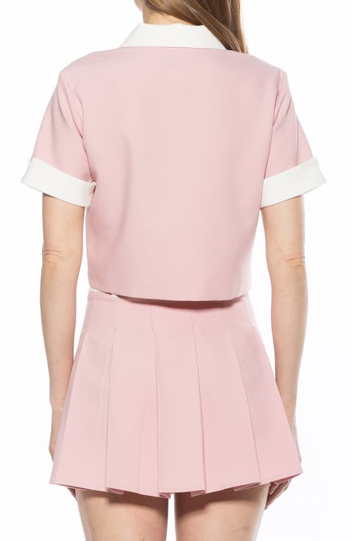 Alexia Admor Emery Collared Button-up Shirt In Pink