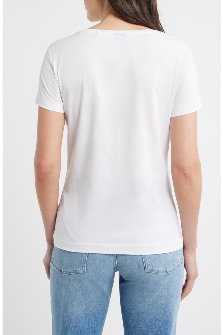 Elove Embroidered Short Sleeve Cotton T-Shirt, Alternate, color, WHITE