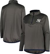 PROFILE Women's Profile Charcoal New York Yankees Plus Size Quarter-Zip Jacket