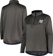 PROFILE Women's Profile Charcoal New York Yankees Plus Size Quarter-Zip Jacket
