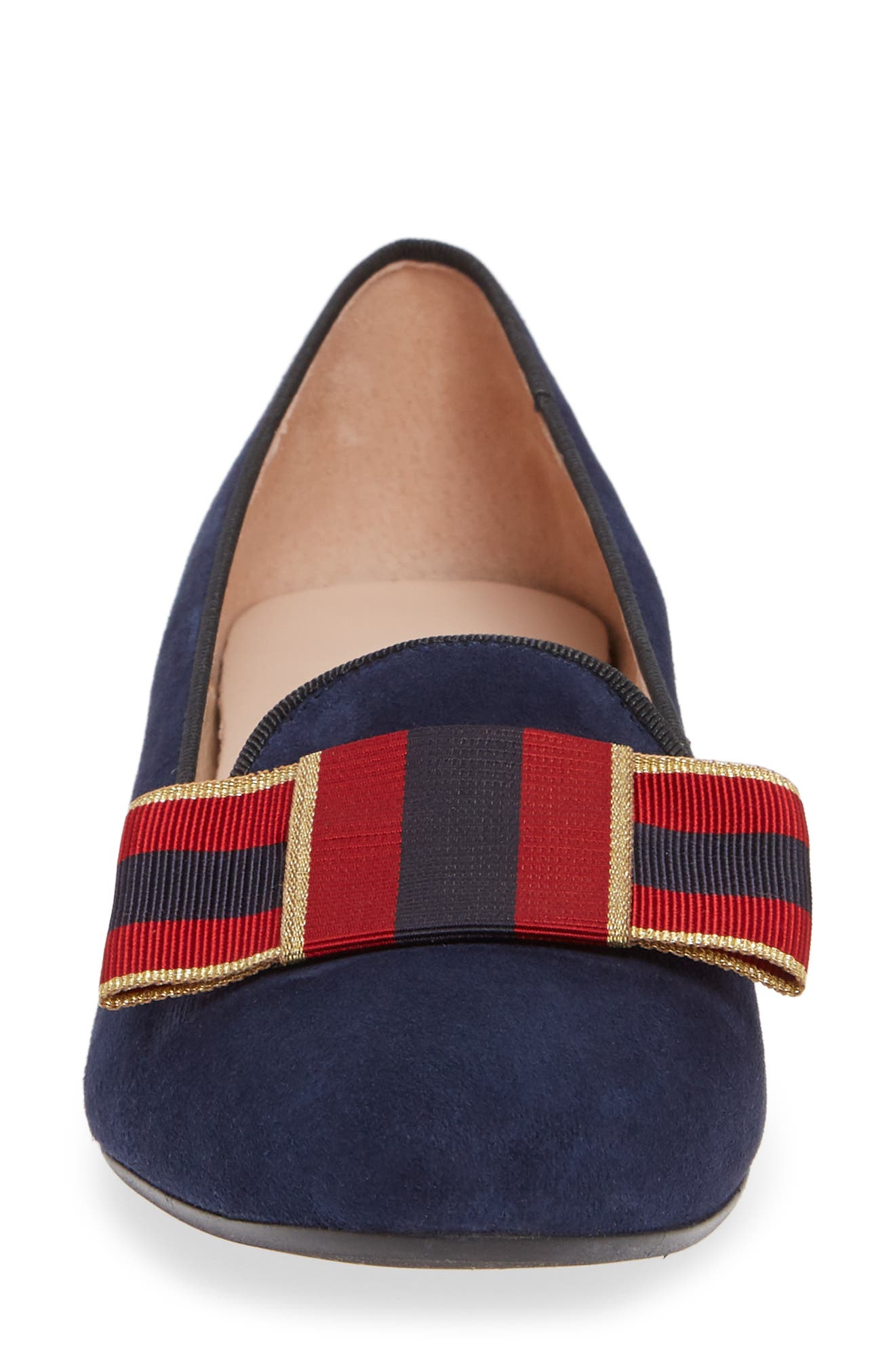 Avery Bow Loafer, Alternate, color, NAVY SUEDE
