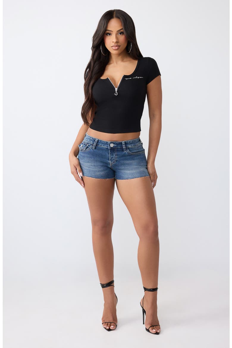 Joey Low Rise Flap Shorts, Alternate, color, MEDIUM OCEAN STORM WASH