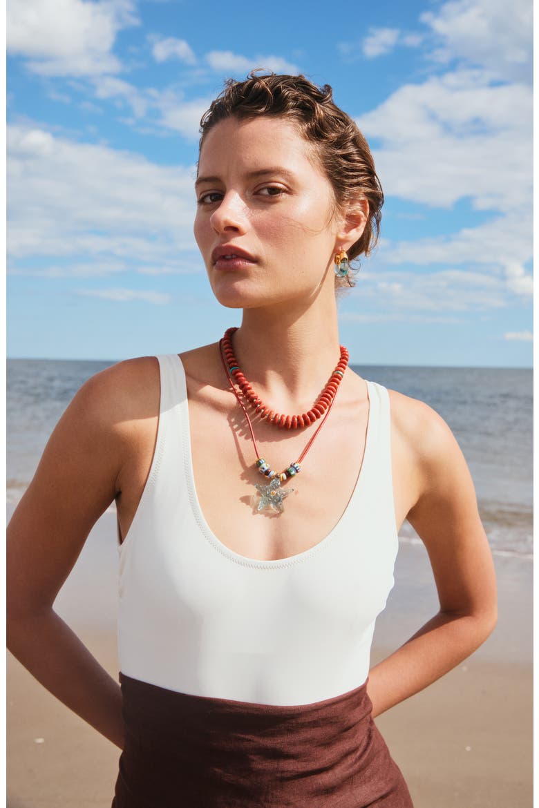 Mare Starfish Beaded Cord Necklace, Alternate, color, MULTI