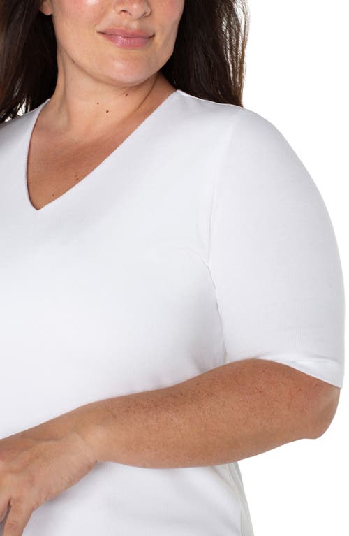 Liverpool Los Angeles Double Layer V-neck Top In White