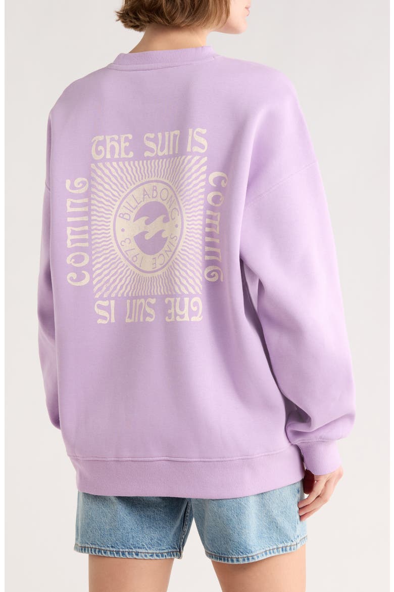Boyfriend Crewneck Sweatshirt, Alternate, color, PEACEFUL LILAC