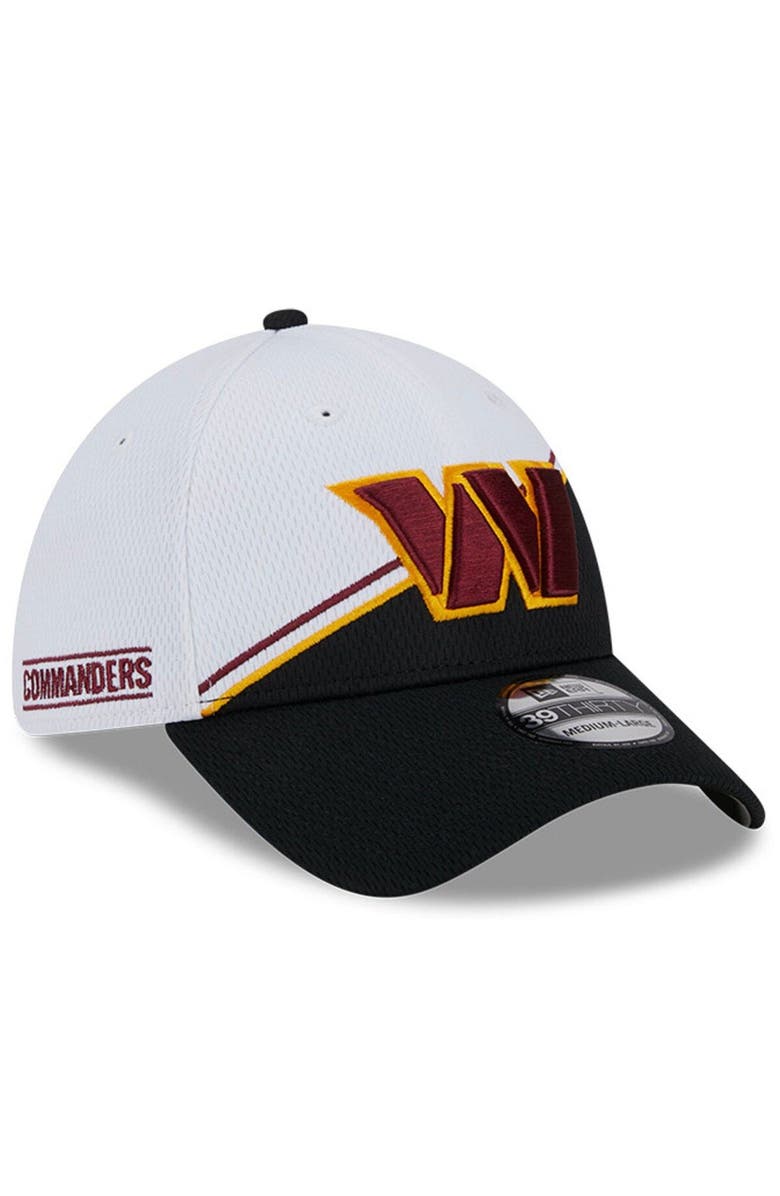 New Era Men's New Era  White/Black Washington Commanders 2023 Sideline 39THIRTY Flex Hat, Main, color, 