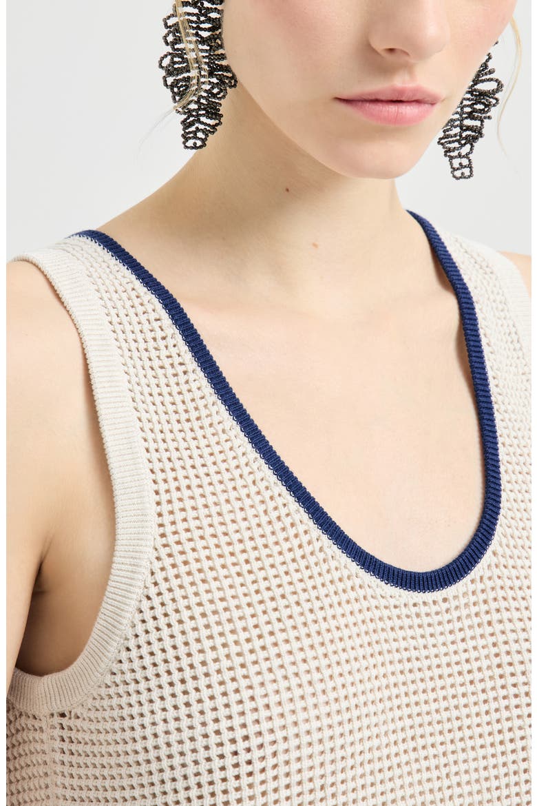 Net knit top, Alternate, color, Oat