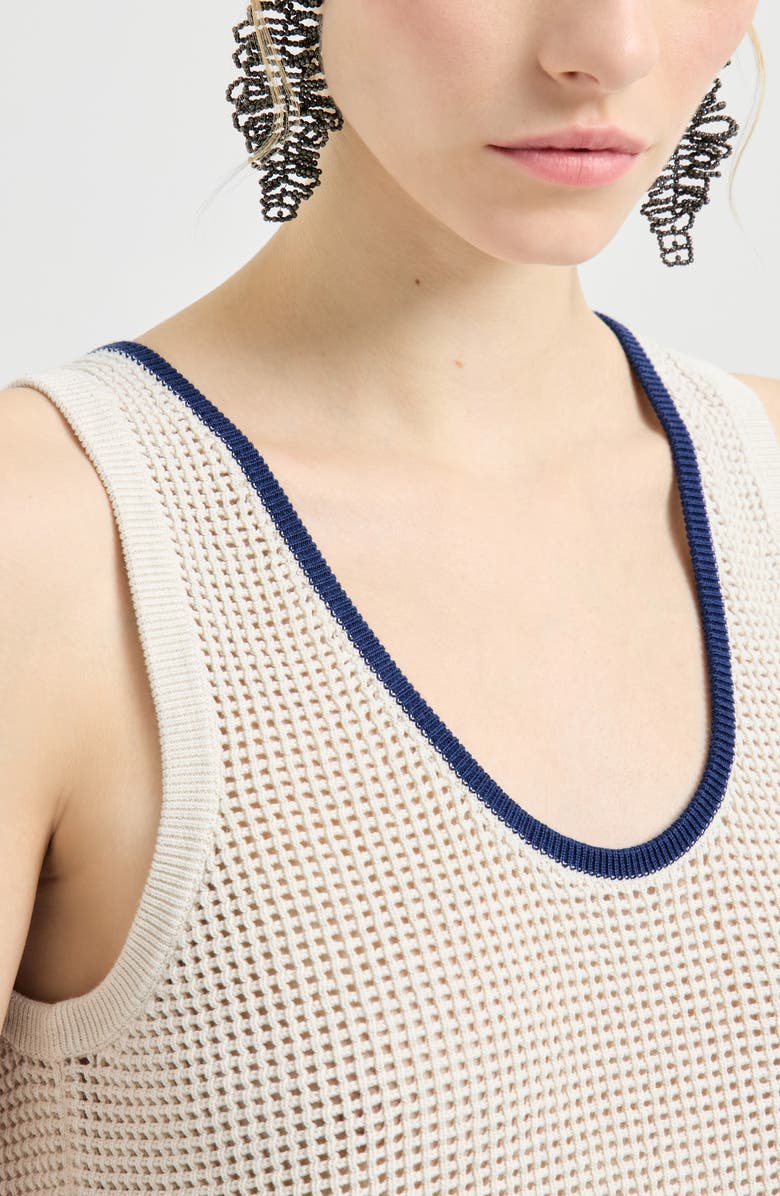 Brunello Cucinelli Net knit top, Alternate, color, Oat