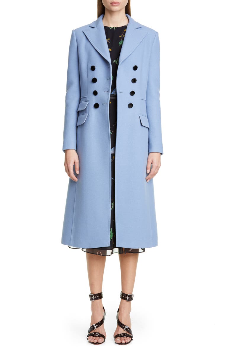 Double Breasted Three-Quarter Coat, Alternate, color, FLAX FLOWER