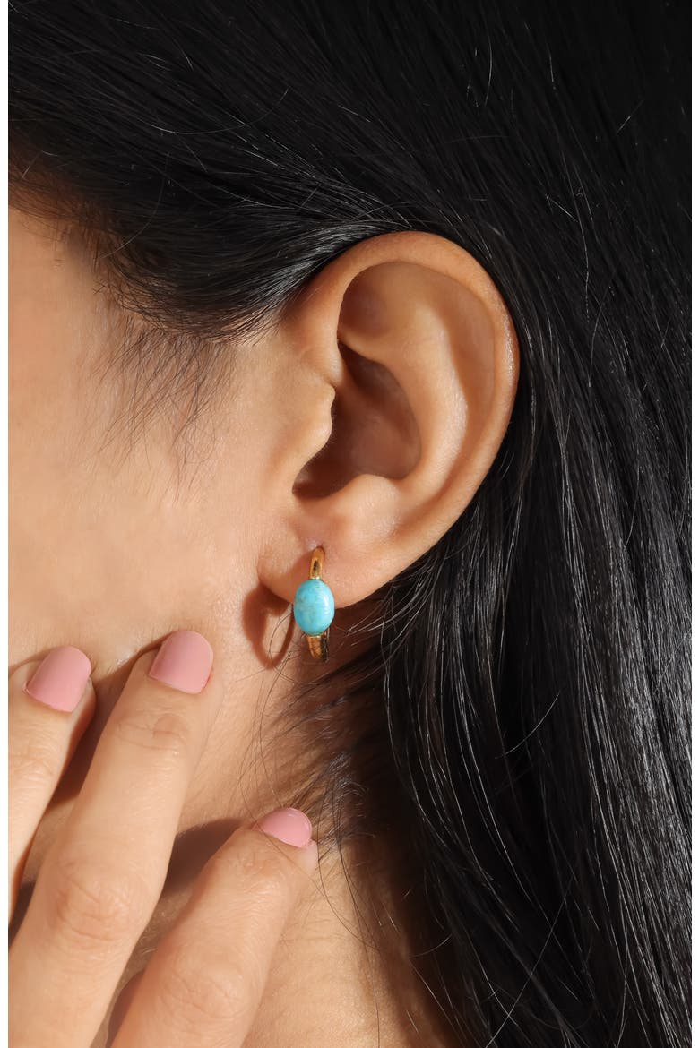 Turquoise Hoop Earrings, Alternate, color, BLUE