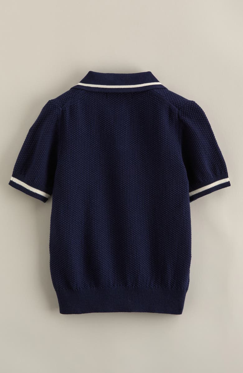 Nordstrom Kids' Textured Cotton Polo Sweater, Alternate, color, Navy Peacoat