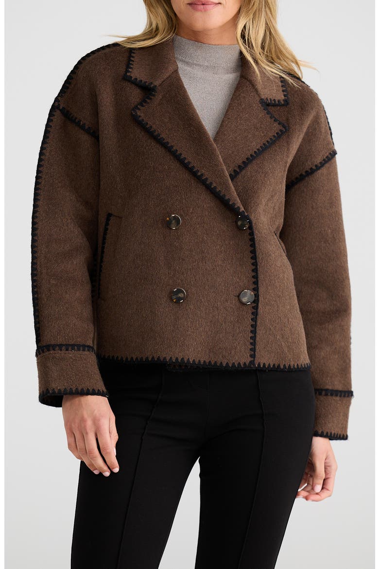 Briony Whipstitch Detail Jacket, Alternate, color, CHOCOLATE