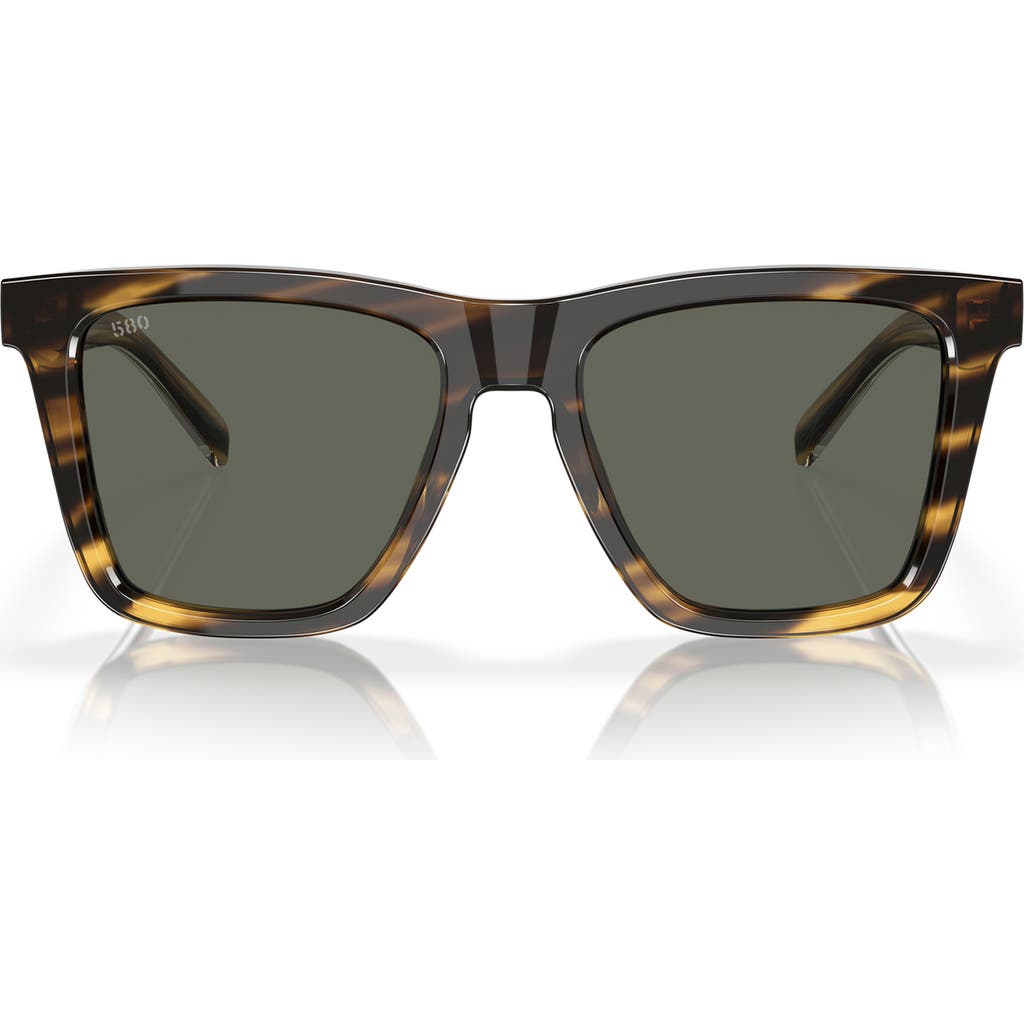 Costa Del Mar Keramas 54mm Polarized Square Sunglasses In Tortoise/gray 580g