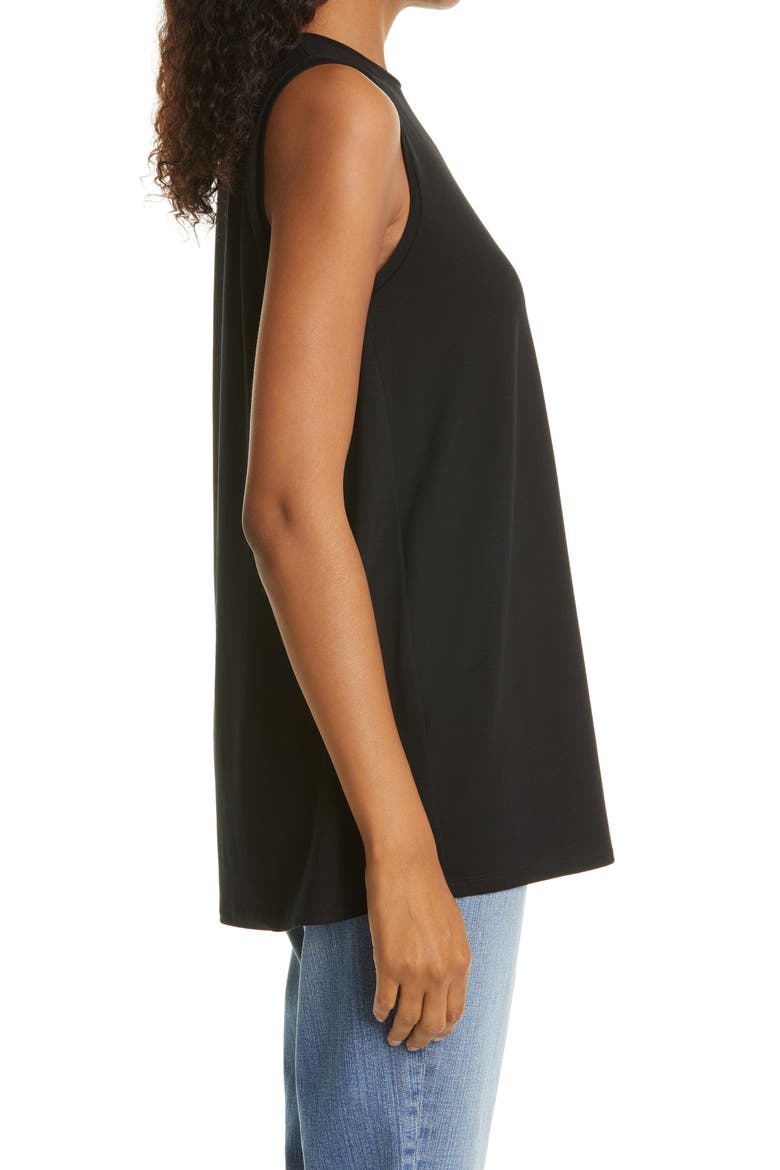 Crewneck Long Tank, Alternate, color, BLACK
