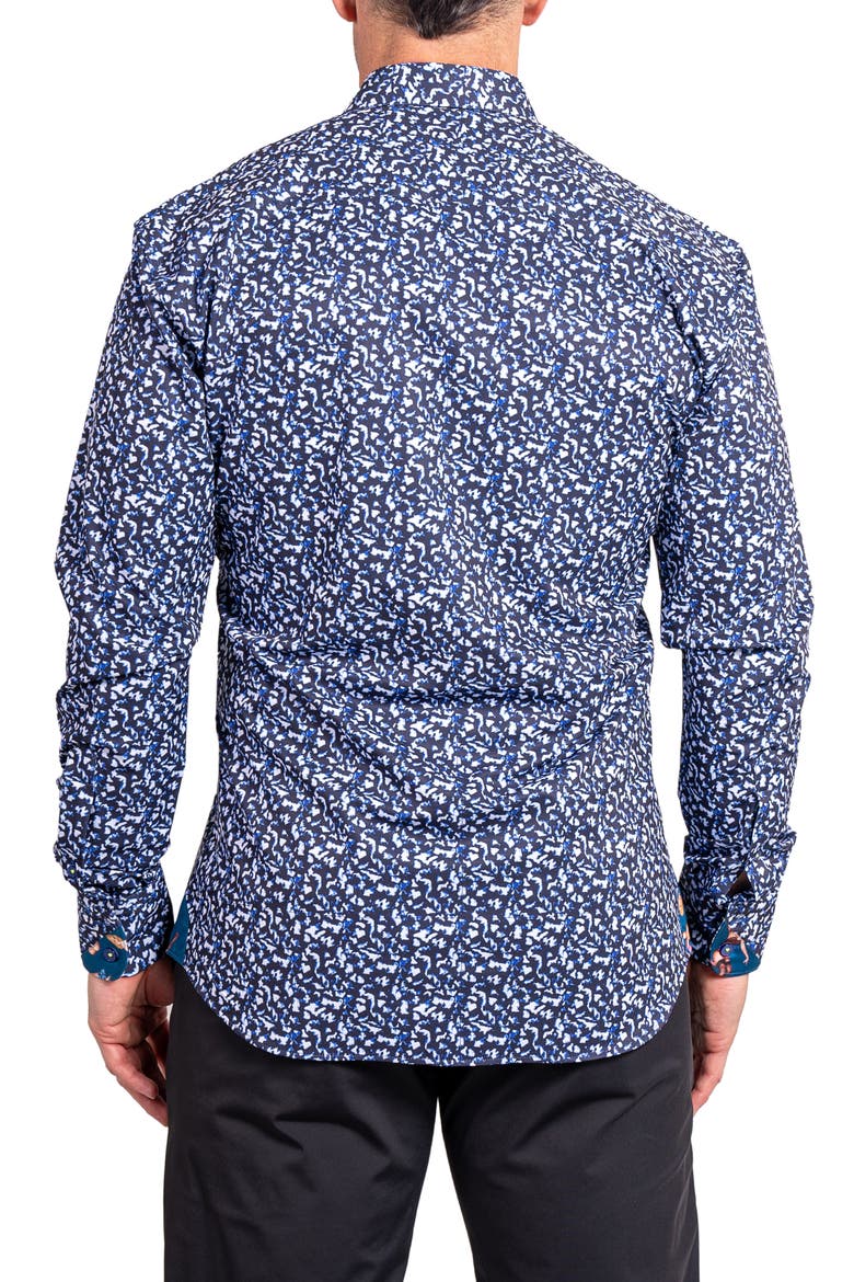 Einstein Stretch Ascension Contemporary Fit Button-Up Shirt, Alternate, color, BLUE