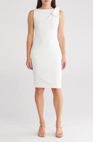 Calvin Klein Shoulder Bow Sleeveless Sheath Dress