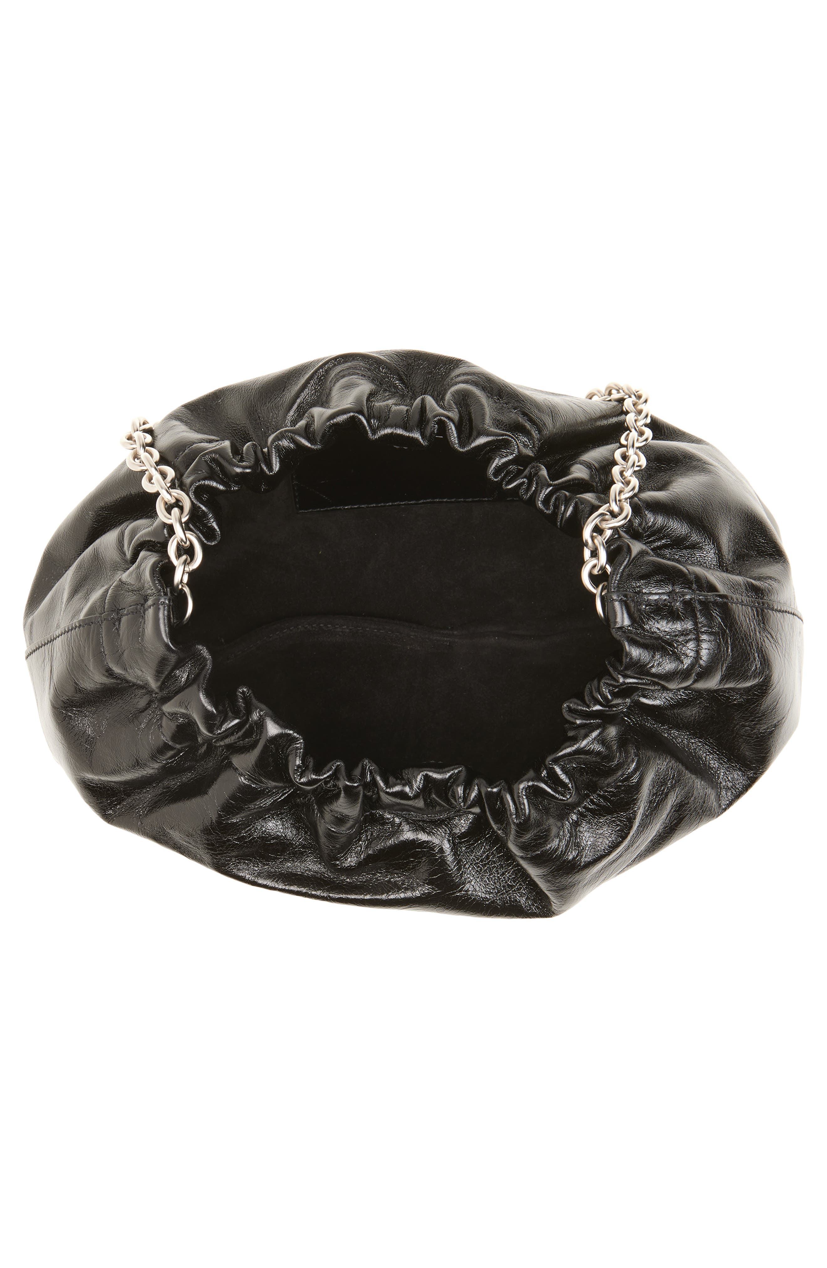 Reformation Dahlia Leather Shoulder Bag, Alternate, color, Black Leather