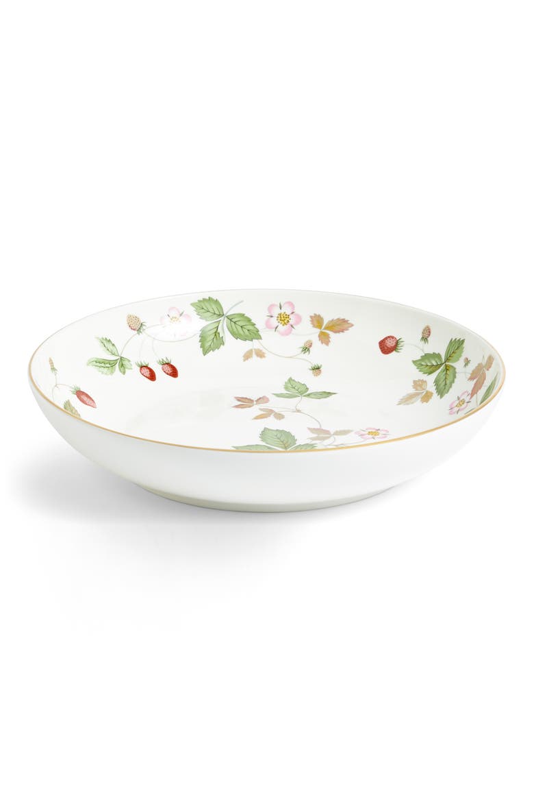 Wild Strawberry Bone China Pasta Bowl, Main, color, WHITE STRAWBERRY