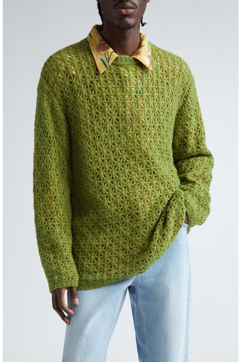 Aki Open Stitch Cashmere Crewneck Sweater (Men) | Nordstrom