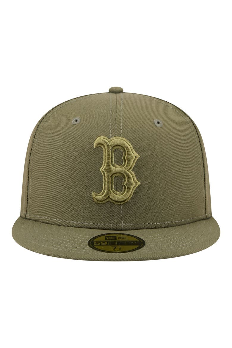 Men's New Era Olive Boston Red Sox Color Pack 59FIFTY Fitted Hat, Alternate, color, Olive