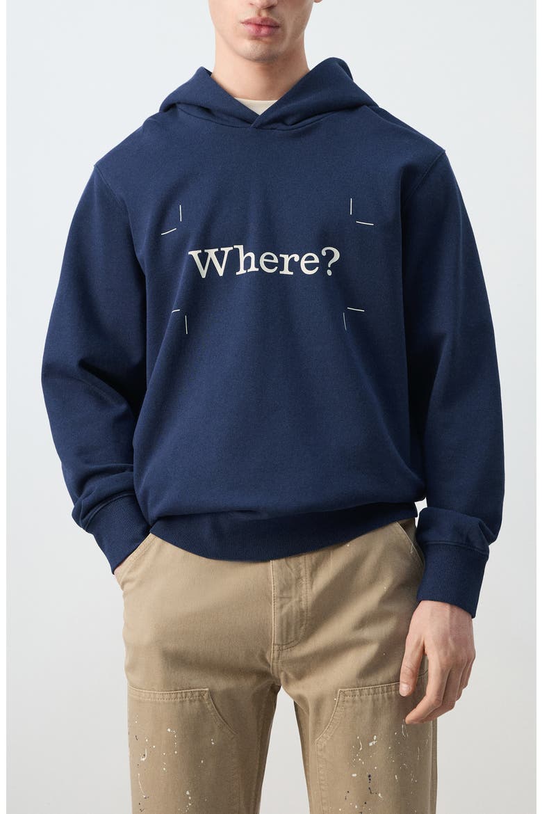 x Fantastic Man Where? Graphic Hoodie, Main, color, INK BLUE
