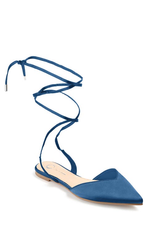 Lace-up Pointed-toe Flat (Women)