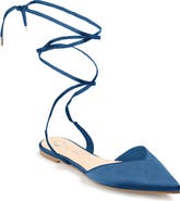 Journee Collection Lace-up Pointed-toe Flat