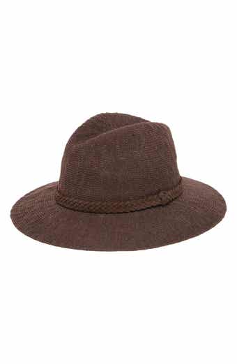 Faux Suede Trim Knit Fedora