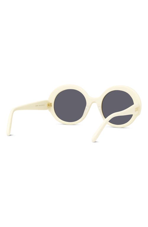 Loewe Thin 52mm Round Sunglasses In White