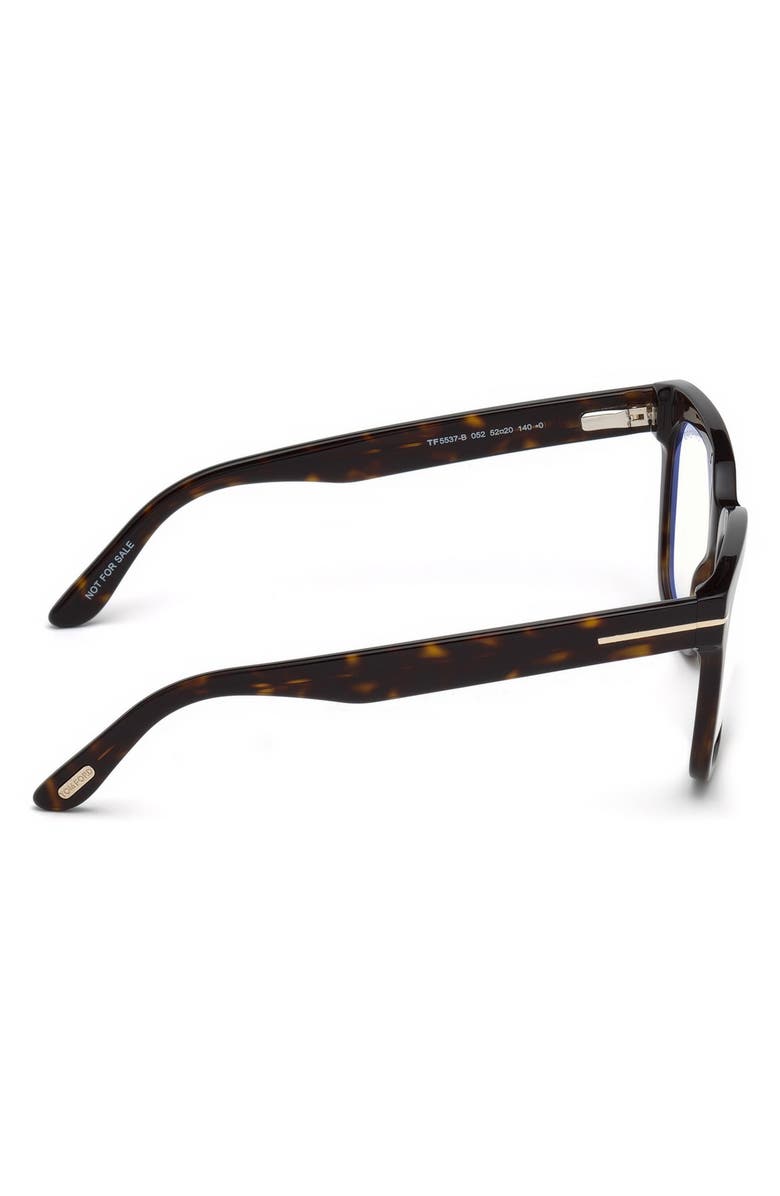 TOM FORD 53mm Geometric Blue Light Blocking Glasses, Alternate, color,