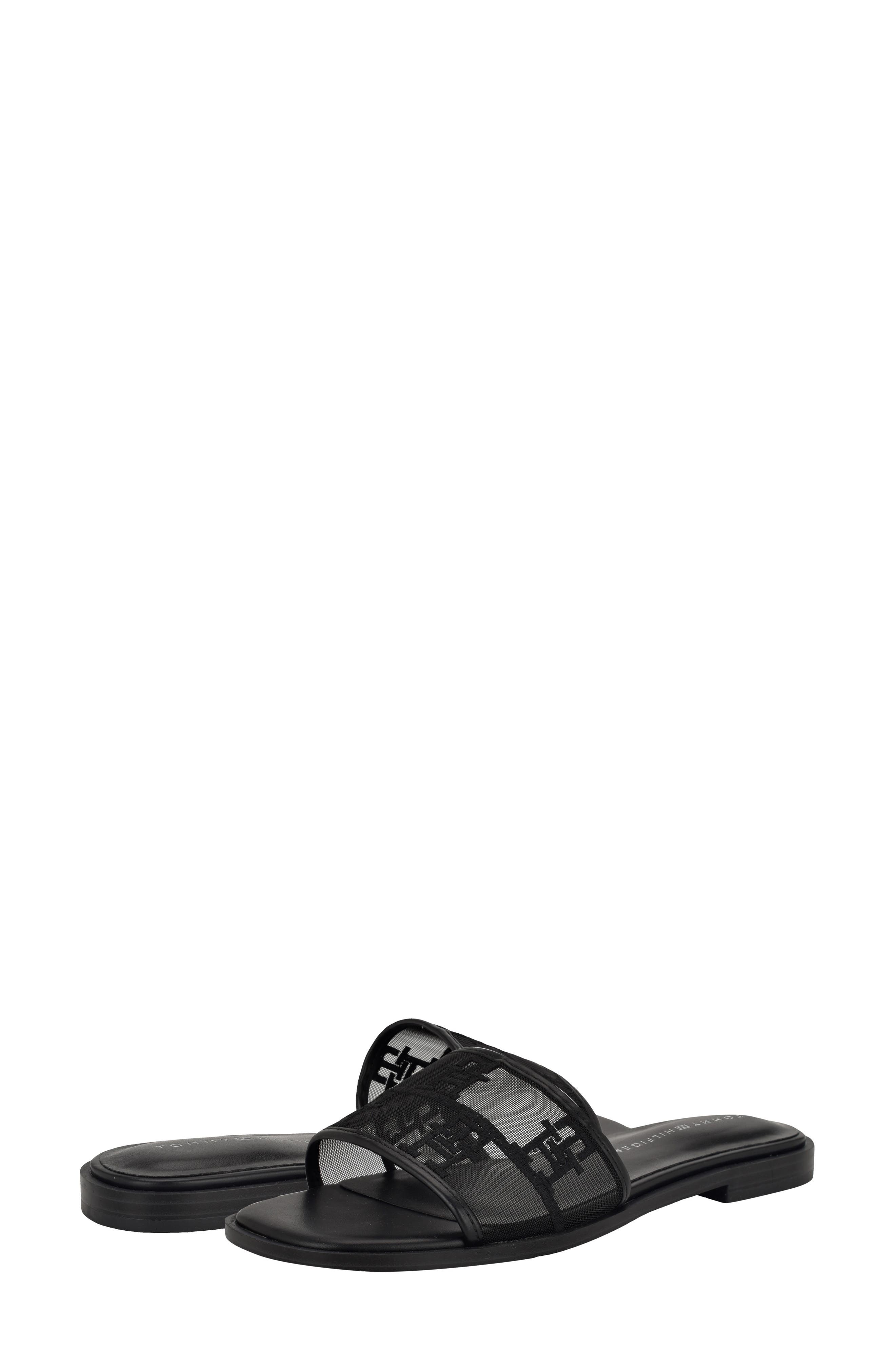 Tommy Hilfiger Tesia Slide Sandal, Alternate, color, Black/ Black
