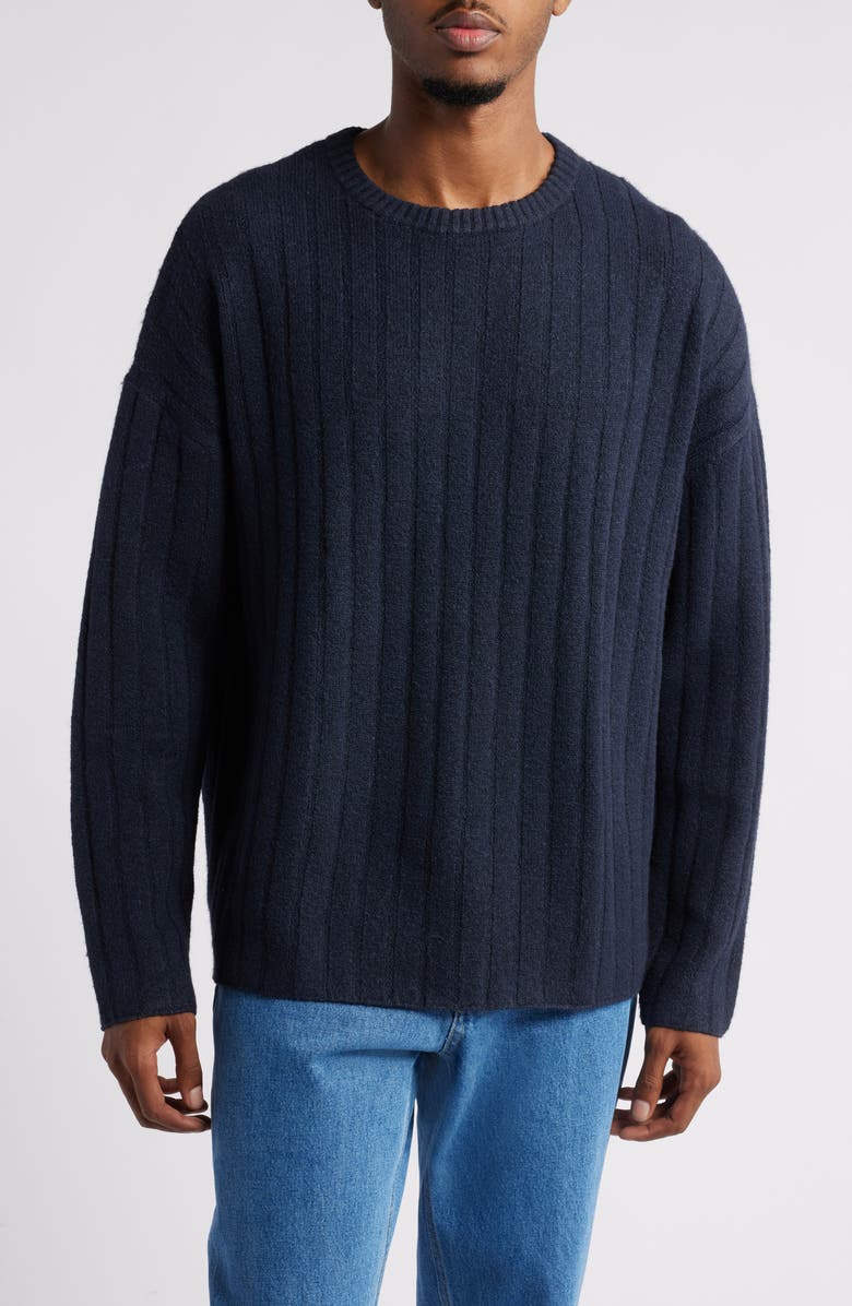 BP. Rib Crewneck Sweater, Main, color, Navy League