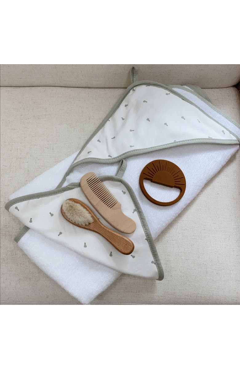 Ely's & Co. Baby Towel Wash Cloth Pink 3 Pack, Alternate, color, Sage Pears