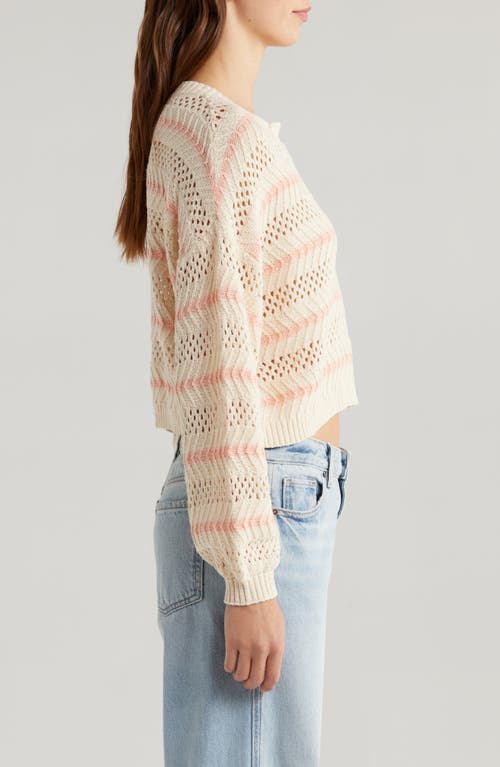 BILLABONG BILLABONG MIA STRIPE OPEN STITCH HENLEY SWEATER 