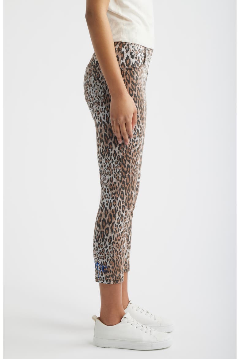 Ultrasoft Leopard Cotton Blend Capri Leggings, Alternate, color, BROWN