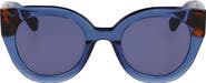 Longchamp Heritage 49mm Small Round Sunglasses