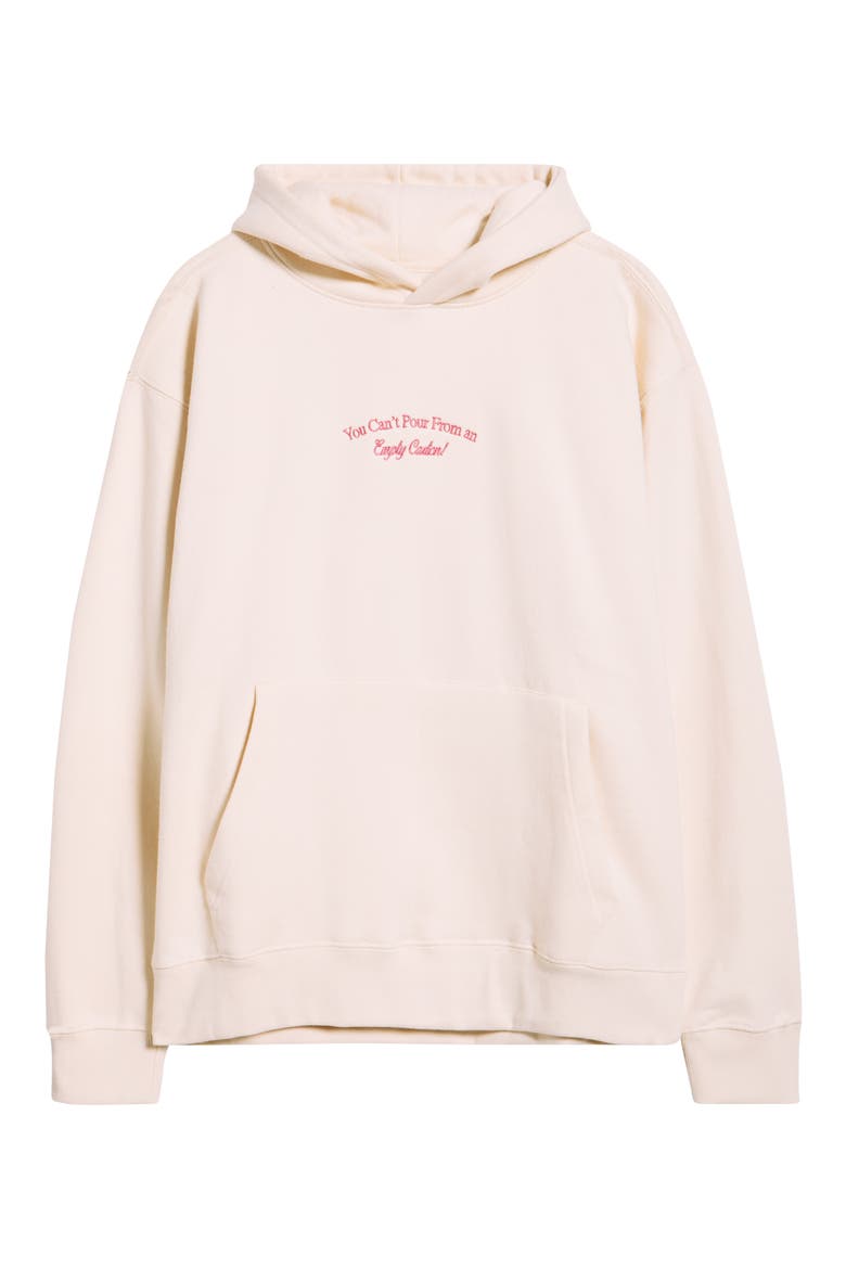 You Can't Pour Embroidered Cotton Blend Hoodie, Alternate, color, CREAM