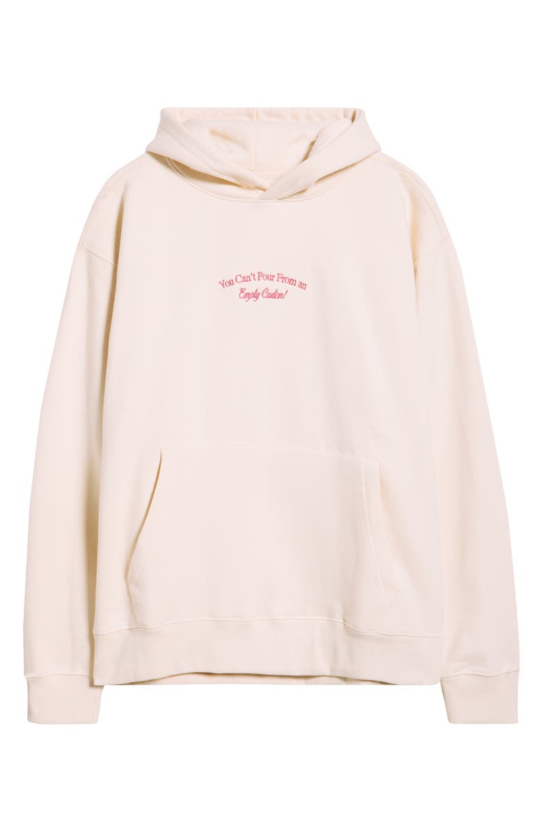 HAPPY CAMP3R You Can't Pour Embroidered Cotton Blend Hoodie, Alternate, color, Cream