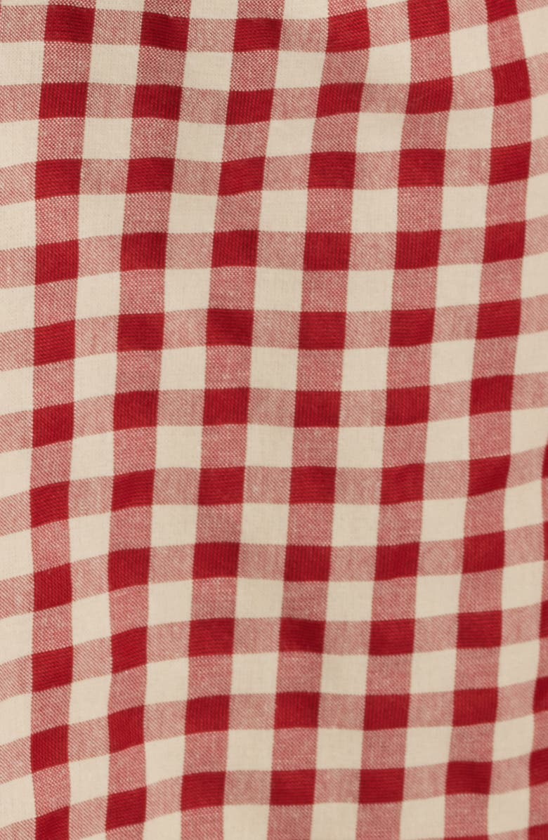 NEXT Gingham Relaxed Wide Leg Pants, Alternate, color, Red